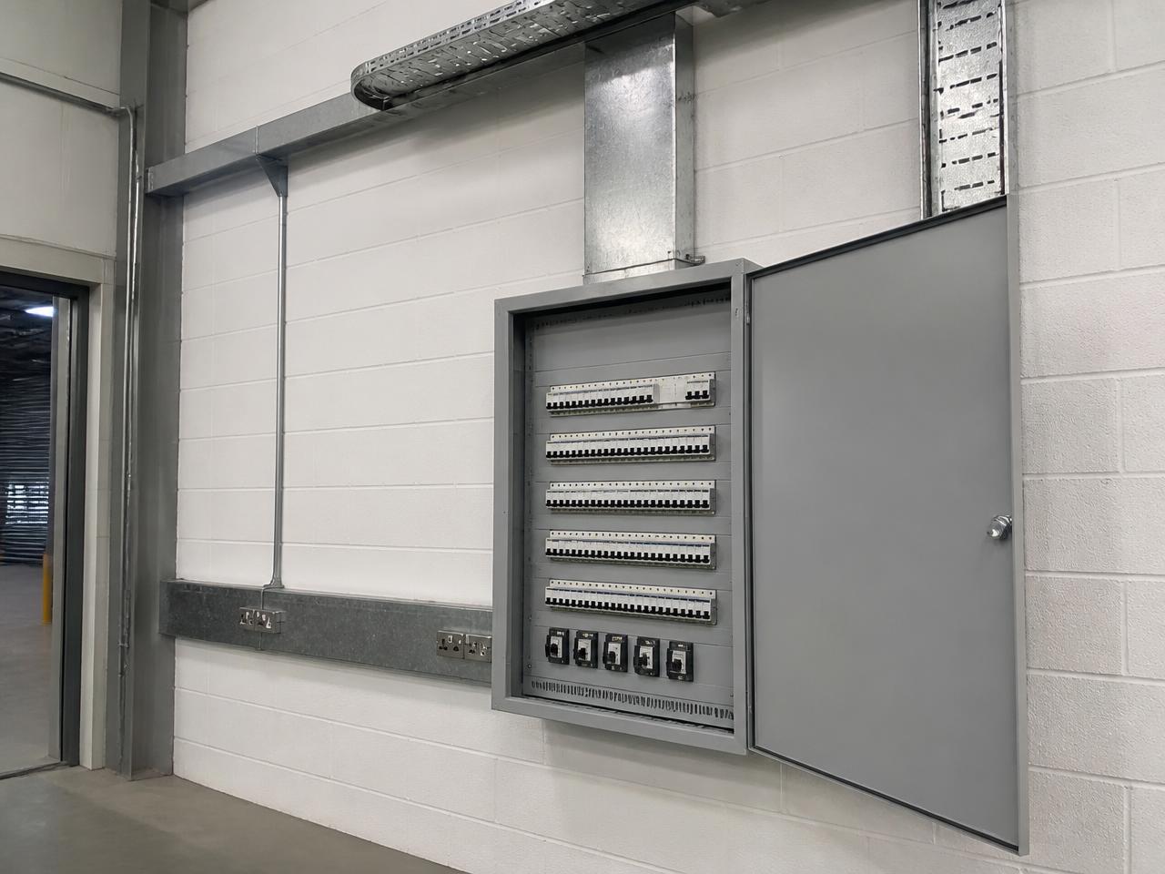 Three-phase distribution board in a Newcastle industrial unit